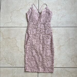 G by Guess Strapless Lace Dress in Soft Pink